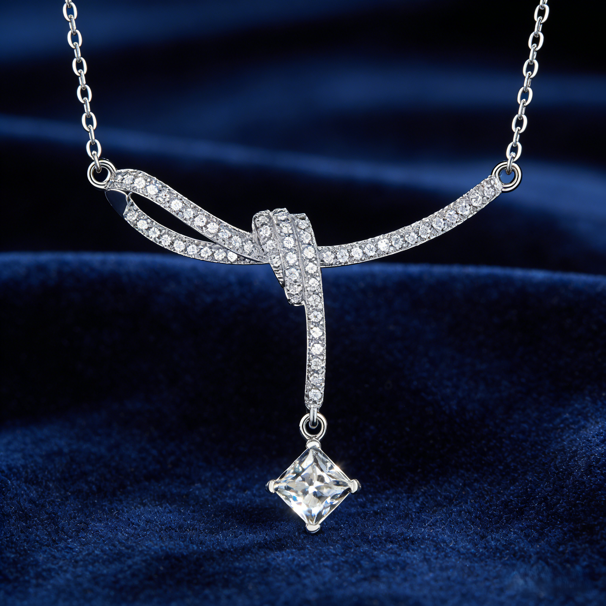 D色vvs级超闪1克拉莫桑钻项链