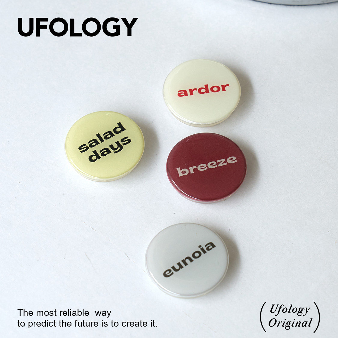 Ufology原创简约文字ins手机气囊支架气垫伸缩桌面多功能磁吸神器