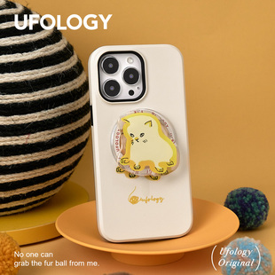 Ufology原创适用iPhone15promax手机壳14pro悲伤小猫13全包12可爱11磁吸二合一菲林新款支架卡包16promax