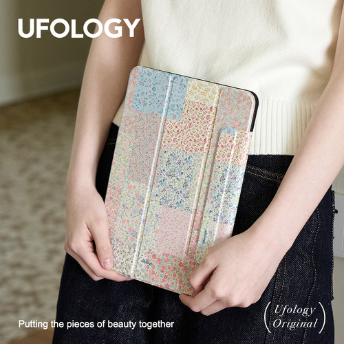 Ufology原创适用ipadair6保护壳pro2024平板mini6保护套air4/5磁吸全包air3笔槽11寸13寸苹果7/8/9/10代碎花