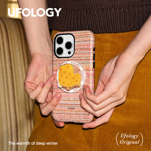 Ufology原创磁吸韩国进口菲林适用iPhone16promax手机壳15pro苹果14编织沙发13全包12新款二合一11高级支架17