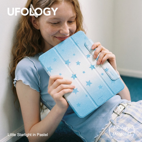 Ufology原创适用ipadair4/5/6/7/8保护壳pro11寸平板mini6/7保护套磁吸全包笔槽13寸苹果8/9/10/11代渐变星星