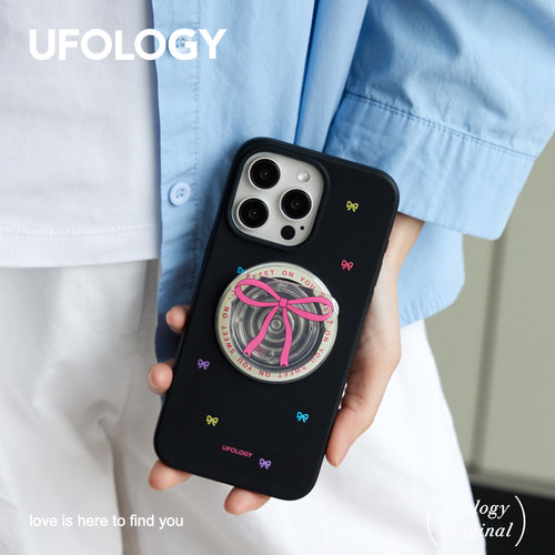 Ufology原创磁吸春天适用iPhone15promax手机壳14pro苹果13蝴蝶结12全包11二合一支架卡包新款降解16pro