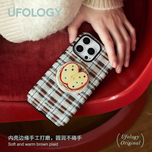 Ufology原创韩国进口磁吸菲林适用iPhone16pro手机壳15promax苹果14格纹13全包12新款二合一单层秋冬新款高级