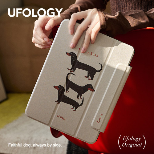 Ufology原创适用ipadair6保护壳pro2024平板mini6保护套air4/5磁吸全包mini7笔槽11寸13寸苹果7/8/9/10腊肠狗