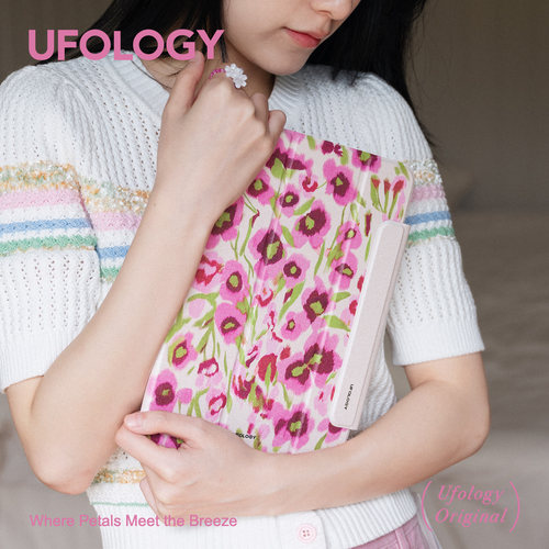 Ufology原创适用ipadair4/5/6/7/8保护壳pro11寸平板mini6/7保护套磁吸全包笔槽13寸苹果8/9/10/11代春季花朵