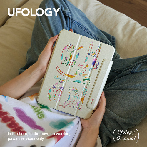 Ufology原创适用2024ipadair6保护套pro11寸平板mini6保护壳air4/5磁吸2022全包air3笔槽苹果10代9代插画猫咪