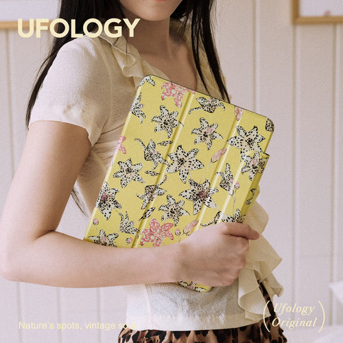 Ufology原创适用ipadair4/5/6/7/8保护壳pro11寸平板mini6/7保护套磁吸全包笔槽13寸苹果8/9/10/11代春夏花朵