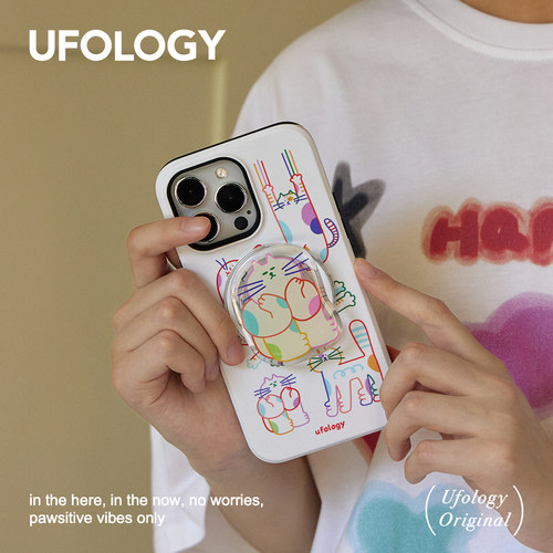 Ufology原创磁吸适用iPhone15promax手机壳14pro苹果13线条猫咪12全包11二合一菲林xsmaxr支架卡包新款16pro