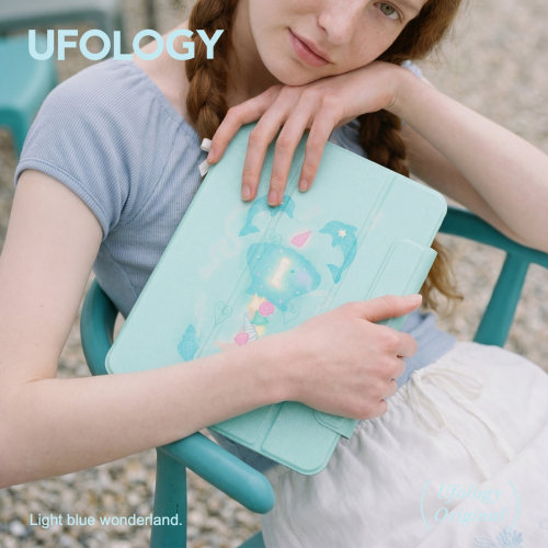 Ufology原创适用ipadair4/5/6/7/8保护壳pro11寸平板mini6/7保护套磁吸全包笔槽13寸苹果8/9/10/11代贝壳海豚