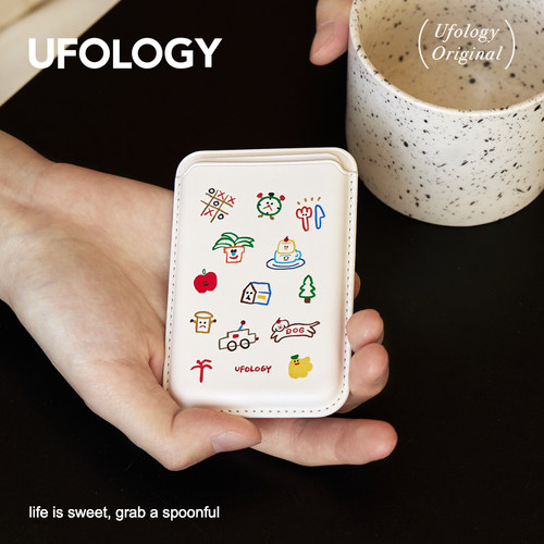 Ufology原创设计磁吸手机卡包适用苹果magsafe卡套可爱插画