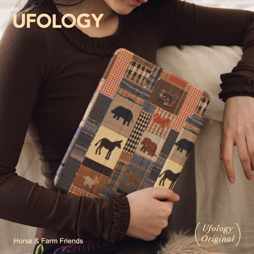 Ufology原创适用ipadair7保护壳pro11寸平板mini6/7保护套air4/5/6磁吸全包笔槽13寸苹果8/9/10/11代马年复古