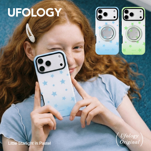 Ufology原创磁吸韩国进口菲林适用iPhone17promax手机壳16pro苹果15pro蓝绿渐变星星14pro全包13新款360支架