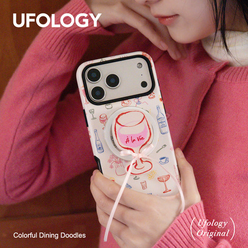 Ufology原创磁吸韩国进口菲林适用iPhone17promax手机壳16pro苹果15pro蝴蝶结14pro全包13新款二合一12手绘