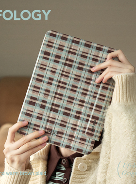 Ufology原创适用ipad10保护壳pro11寸平板mini6保护套air4/5/6磁吸全包air3笔槽13寸苹果7/8/9/10代格纹苹果