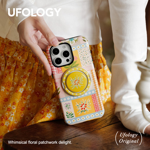 Ufology磁吸韩国进口菲林适用iPhone17promax手机壳苹果16pro原创15pro二合一14pro新款 13女12花朵360支架