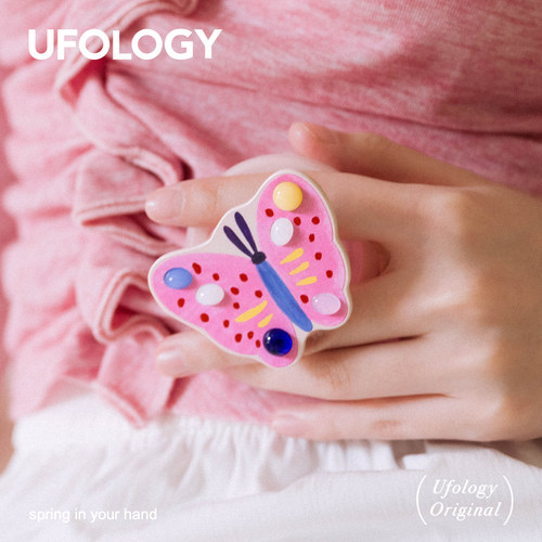 Ufology原创手机磁吸支架支持magsafe桌面便携苹果个性春夏蝴蝶