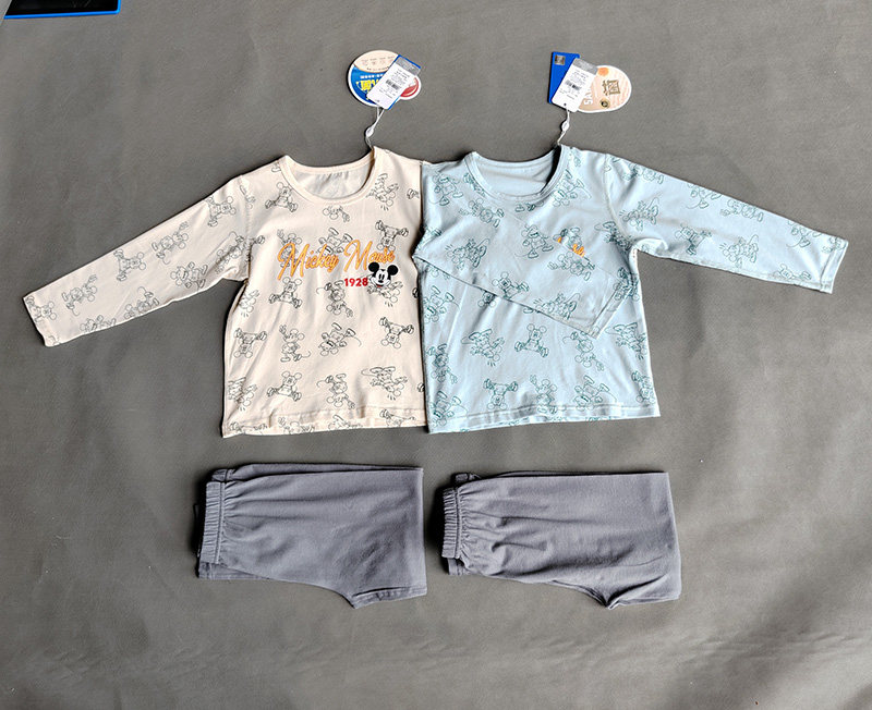 迪士尼品牌折扣童装中大童男童莱卡棉家居服套装儿童内衣二件套