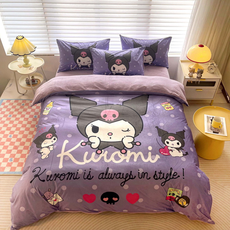 库洛米加绒加厚儿童牛奶绒四件套