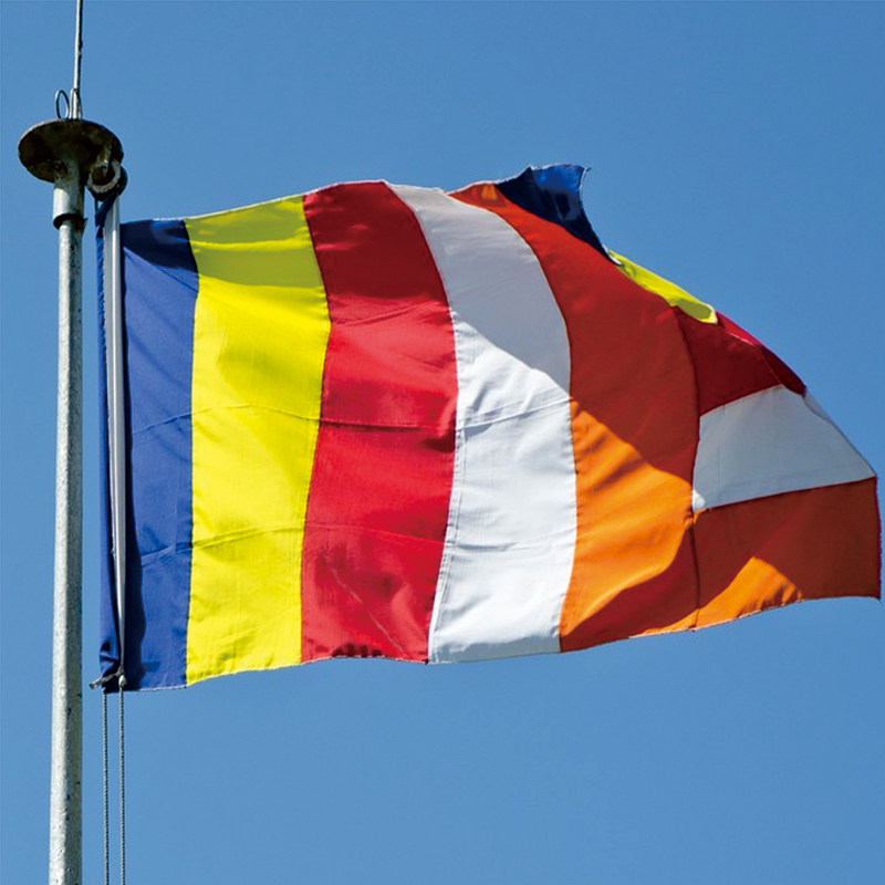 2号五色旗240*160厘米 佛旗五色旗寺院旗寺庙旗法轮旗法会莲花旗