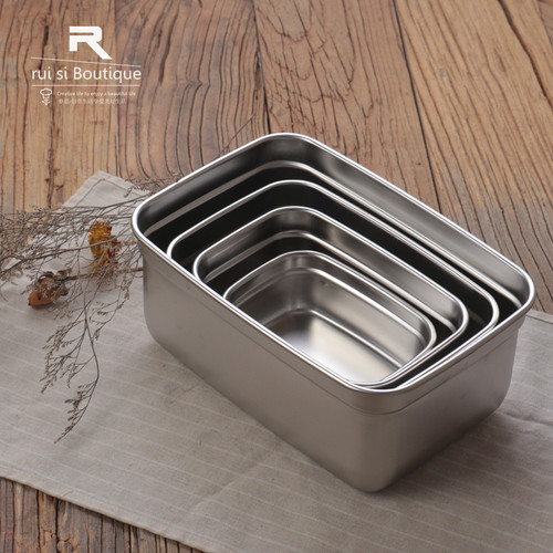野餐需要！食品加深长方形盆味斗