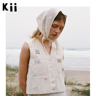 Kii部分现货Sea New York 背心Carolyn短款V领工装风无袖马甲外套