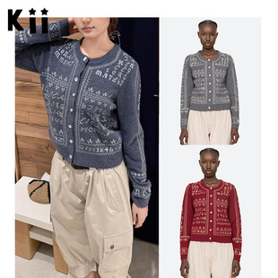 在途Sea Kit Nen 小众纯羊毛复古刺绣开衫 Cardigan York Kii正品