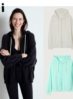 Kii现货正品Amercian Vintage周雨彤同款慵懒软糯连帽开衫外套女