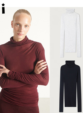 Kii现货Amercian Vintage 保暖25秋冬新款高领打底衫修身长袖T恤