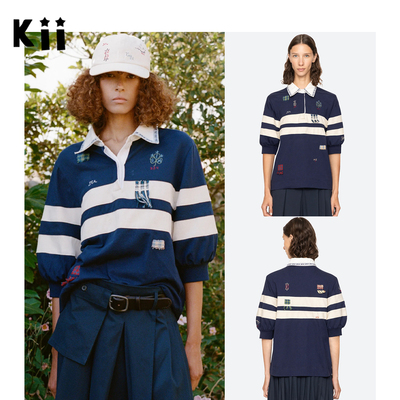 Kii正品部分现货Sea New York 上衣26新款橄榄球风泡泡袖POLO衬衫