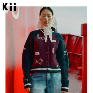 Kii部分现货正品Sea New York 小众秋学院风羊毛刺绣针织开衫外套
