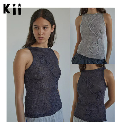 Kii现货正品西班牙Paloma Wool极简优雅钩花刺绣针织背心上衣女