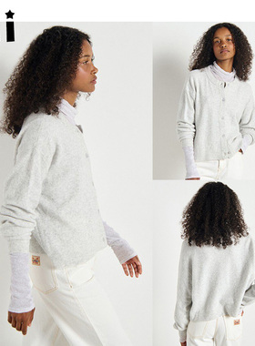 Kii正品现货Amercian Vintage羊毛混纺灰色长袖开衫毛衣Damsville