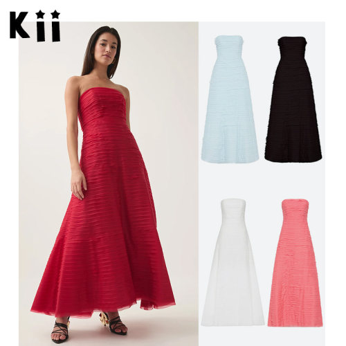 Kii澳洲设计师品牌正品Aje 仙气抹胸连衣裙礼服 Soundscape长裙