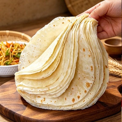 徐州手工烙馍单饼现做现发薄卷饼皮农家原味卷馓子早餐面饼1斤装