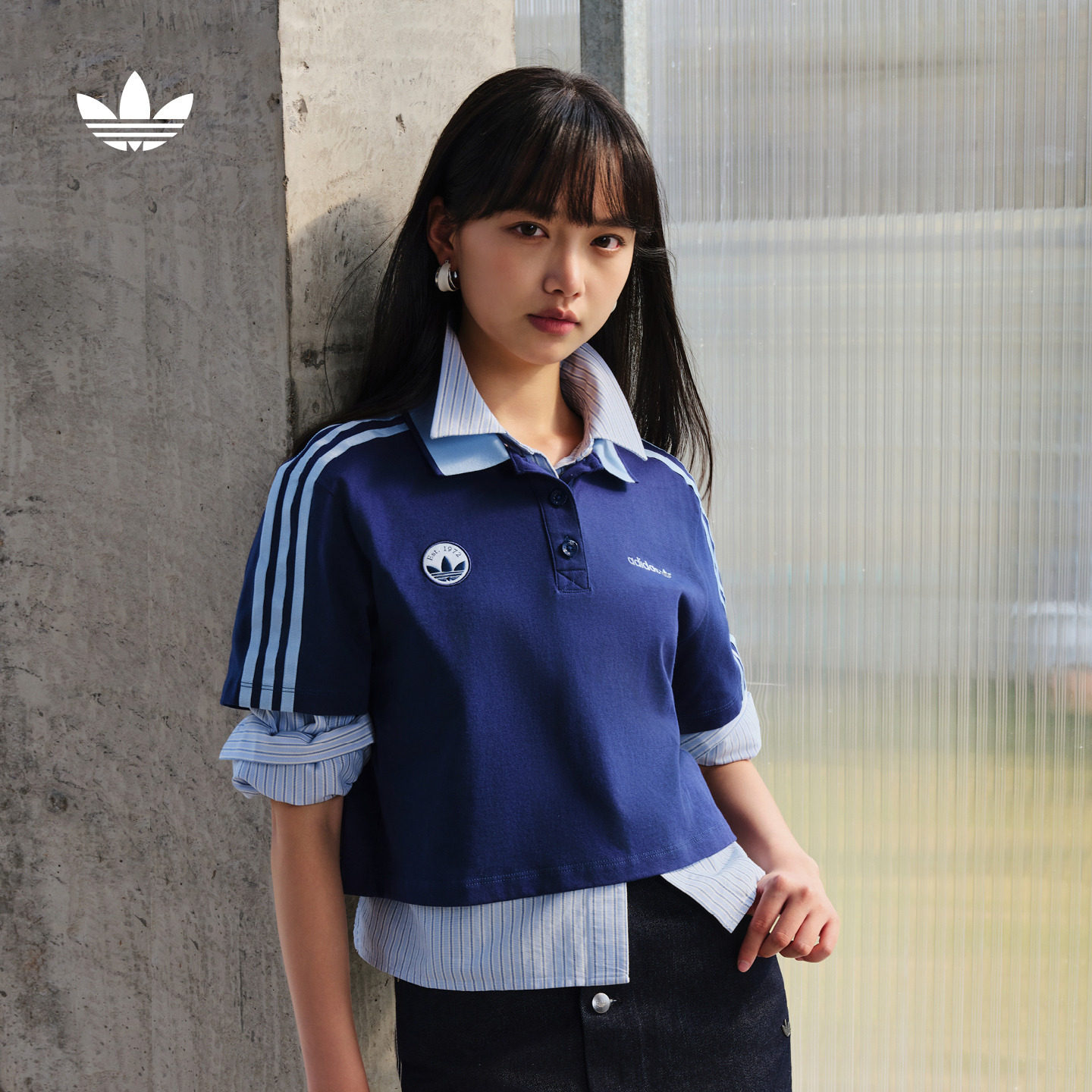 纯棉运动短款短袖POLO衫女装夏季adidas阿迪达斯官方三叶草