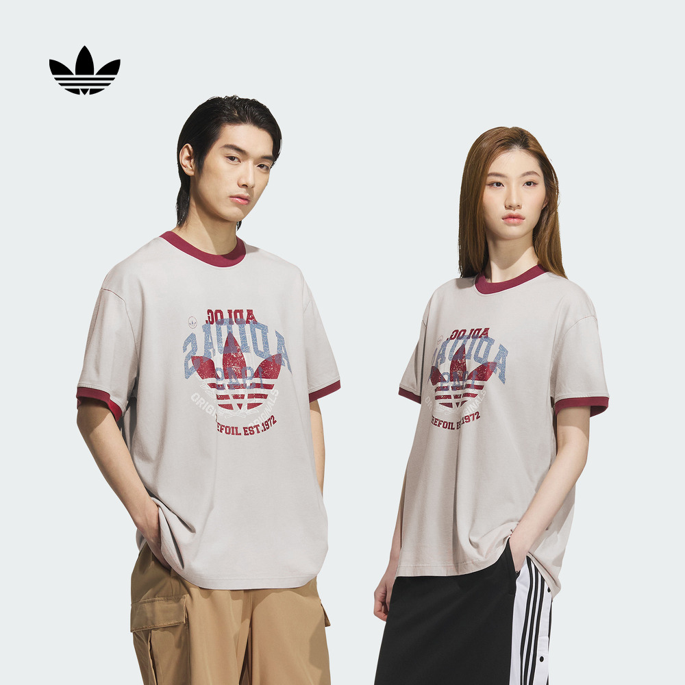 情侣款运动短袖T恤男女夏季新款adidas阿迪达斯官方三叶草KC0288