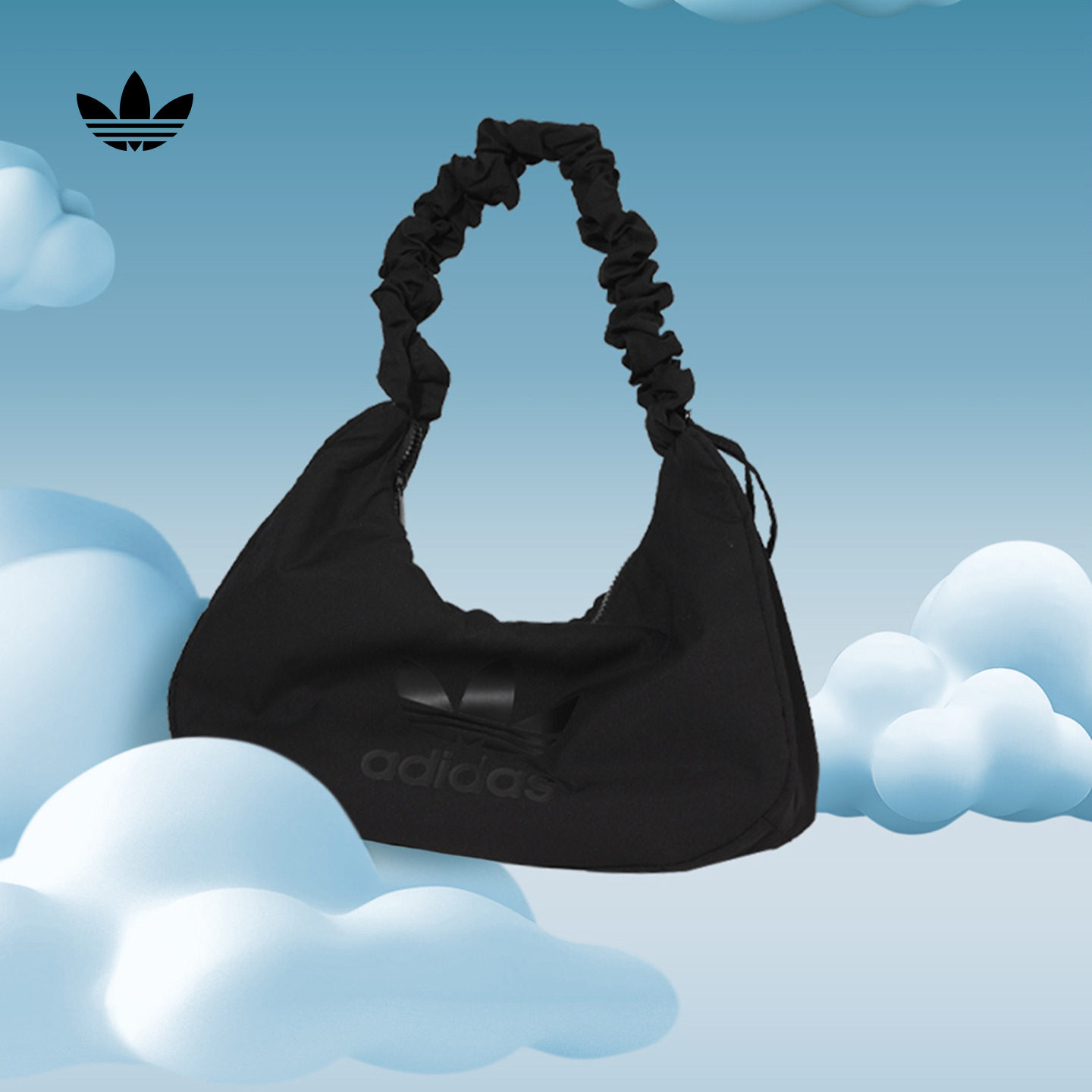 「云朵包」加大款大容量运动单肩斜挎包女子adidas阿迪达斯三叶草