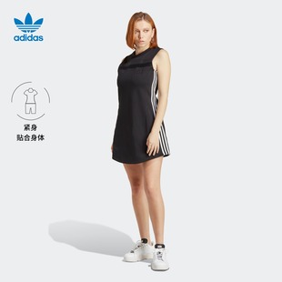 蓝知更鸟系列紧身运动无袖 adidas阿迪达斯官方三叶草 连衣裙女装