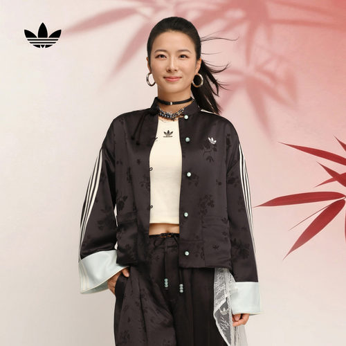 阿迪达斯三叶草女新中式提花外套