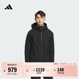 休闲抓绒连帽夹克外套男装 秋冬adidas阿迪达斯官方轻运动