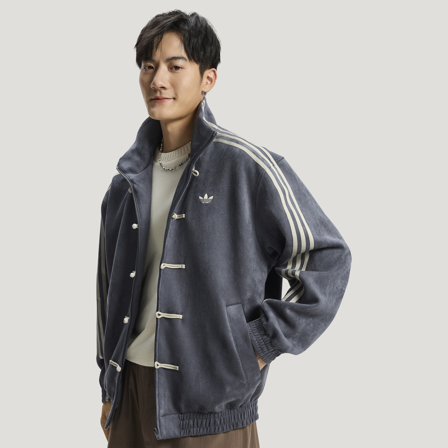 thumbnail for New Chinese-Style Loose and Comfortable Sports Jacket for Men and Women, Autumn and Winter New Model Adidas Clover