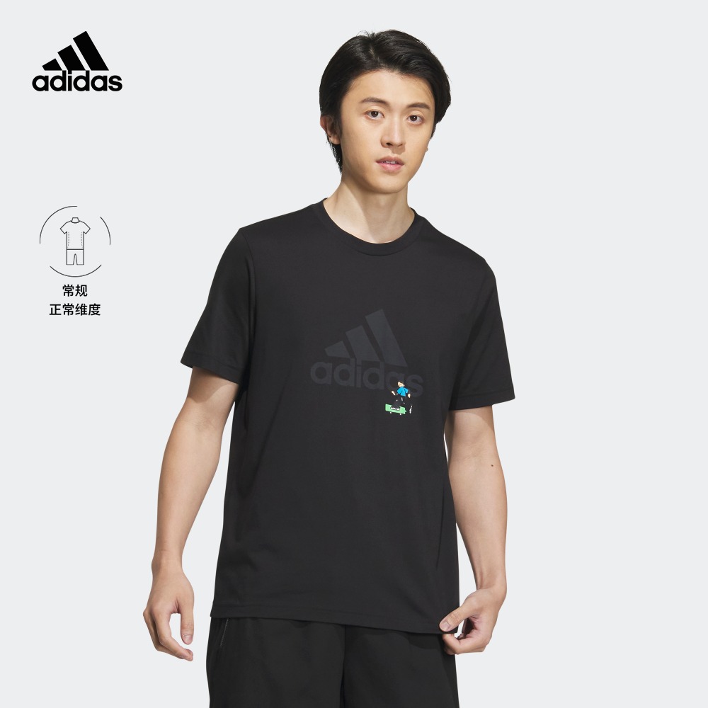 SEEBIN艺术家合作系列休闲上衣短袖T恤男装adidas阿迪达斯轻运动