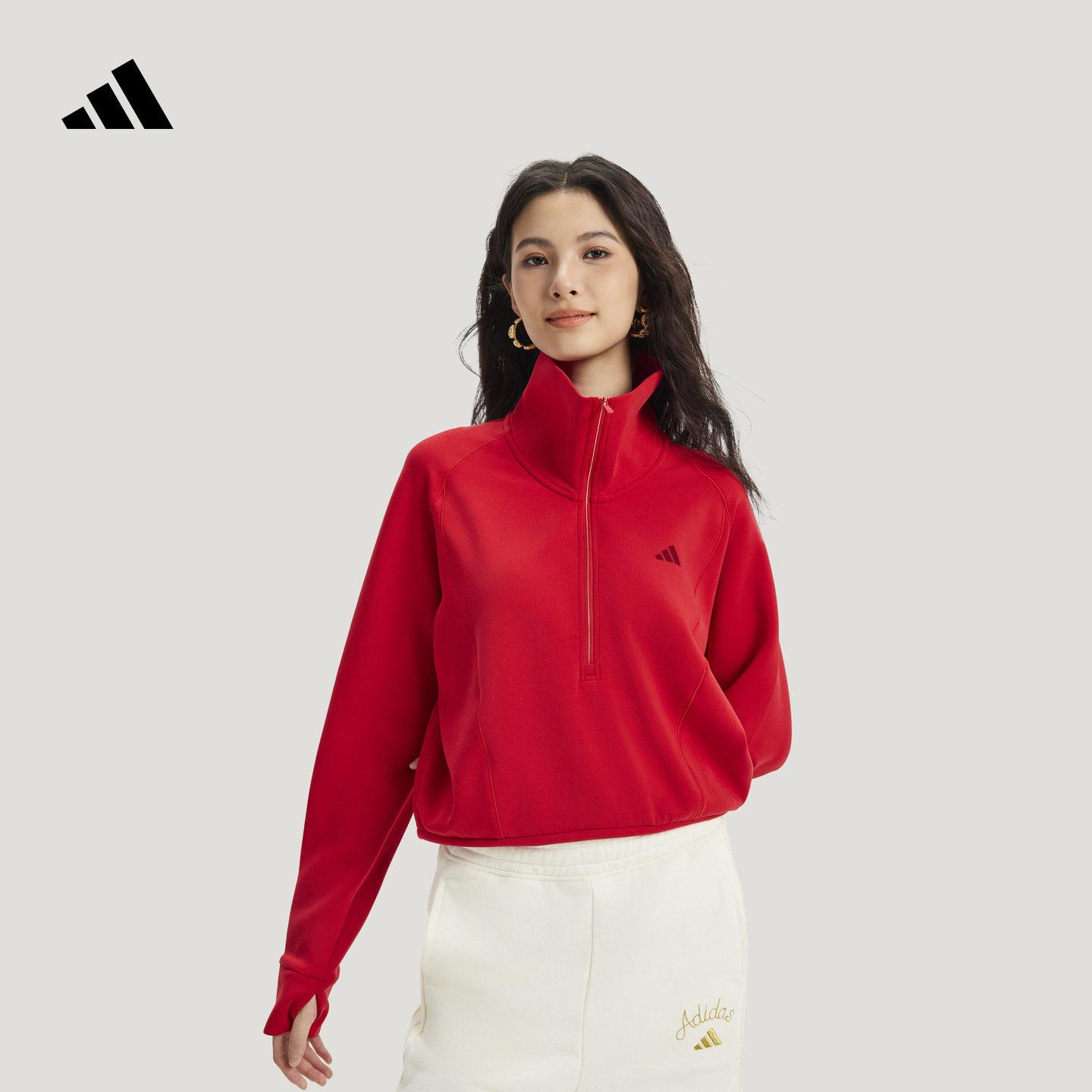 防静电时尚百搭休闲舒适宽松卫衣女装春季adidas阿迪达斯轻运动