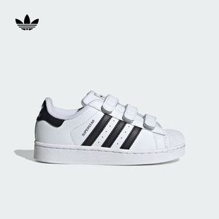 小童婴童SUPERSTAR adidas阿迪达斯三叶草 II魔术贴贝壳头运动板鞋