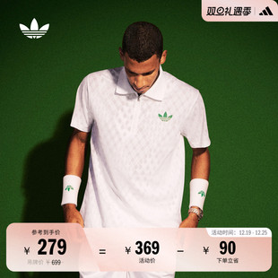 夏季 男装 adidas阿迪达斯三叶草 POLO衫 速干复古网球风运动短袖