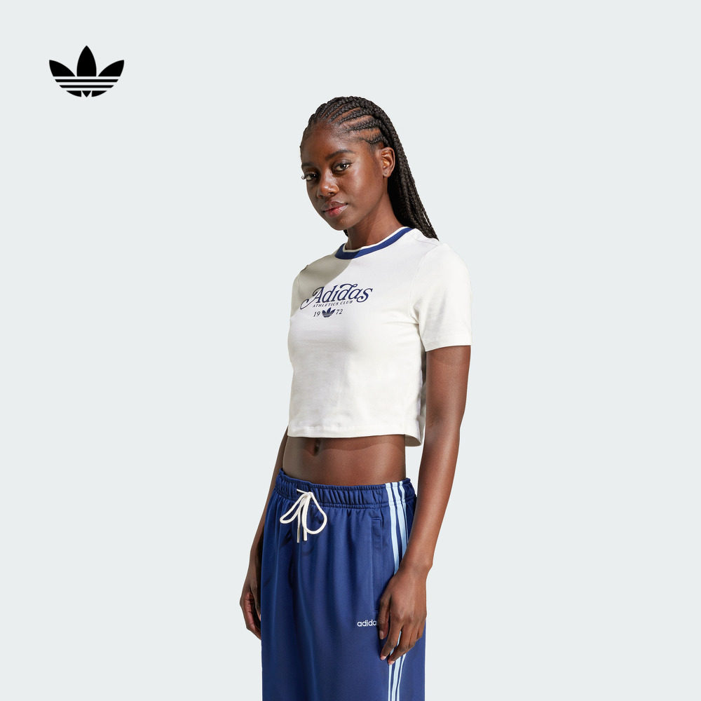 百搭短款运动上衣圆领短袖T恤女装夏季adidas阿迪达斯官方三叶草,运动服/休闲服装,运动T恤,淘宝优惠券,粉丝福利购,淘宝优惠卷