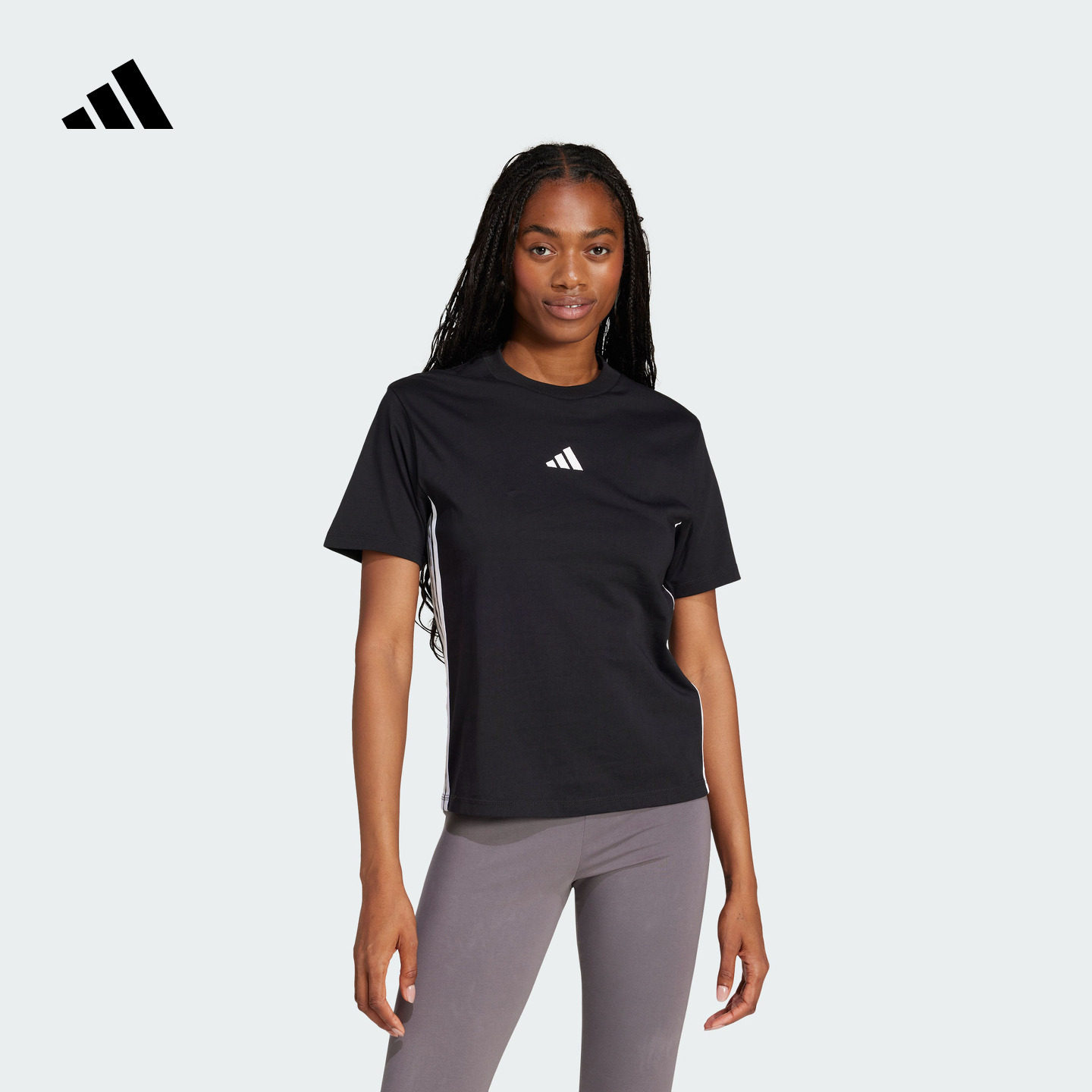 休闲纯棉运动上衣圆领短袖T恤女装夏季adidas阿迪达斯轻运动,运动服/休闲服装,运动T恤,淘宝优惠券,粉丝福利购,淘宝优惠卷