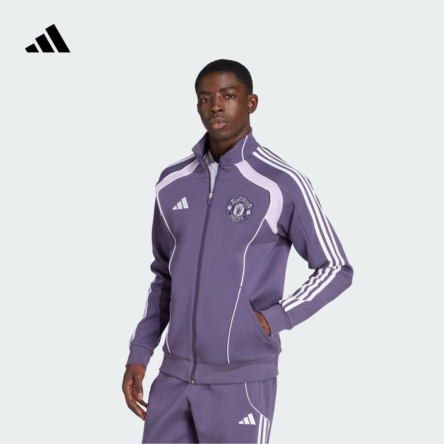 阿迪达斯男曼联足球文化夹克外套