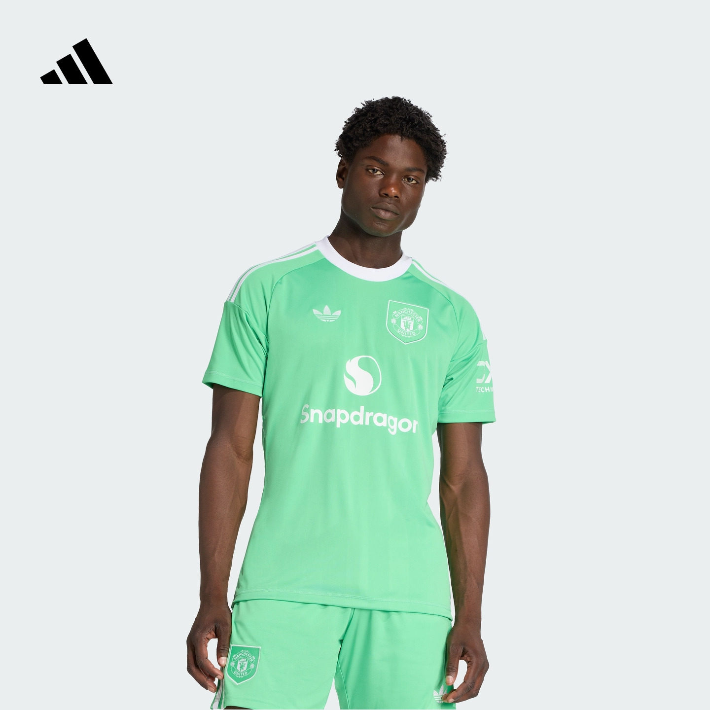 曼联球迷版第二客场守门员足球短袖球衣男装adidas阿迪达斯官方